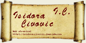 Isidora Čivović vizit kartica